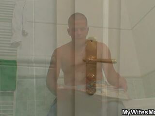 Busty Mom in Law Riding phallus in the Bathroom: Free dirty movie 1c | xHamster