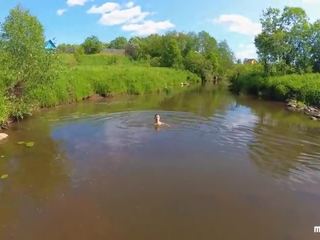 Real Outdoor dirty video on the River Bank shortly thereafter Swimming - Pov by Mihanika69