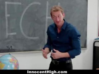 InnocentHigh - Shy adolescent Fucks Her Speech Teacher