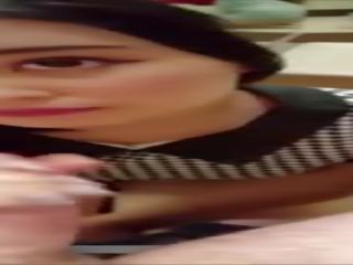 Asian Teen Snapchats herself Sucking pecker in Dressing Room